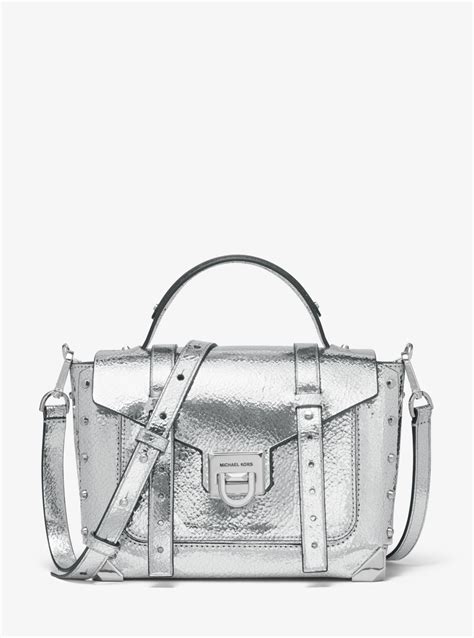 michael kors speedy satchel bag|michael kors manhattan silver bag.